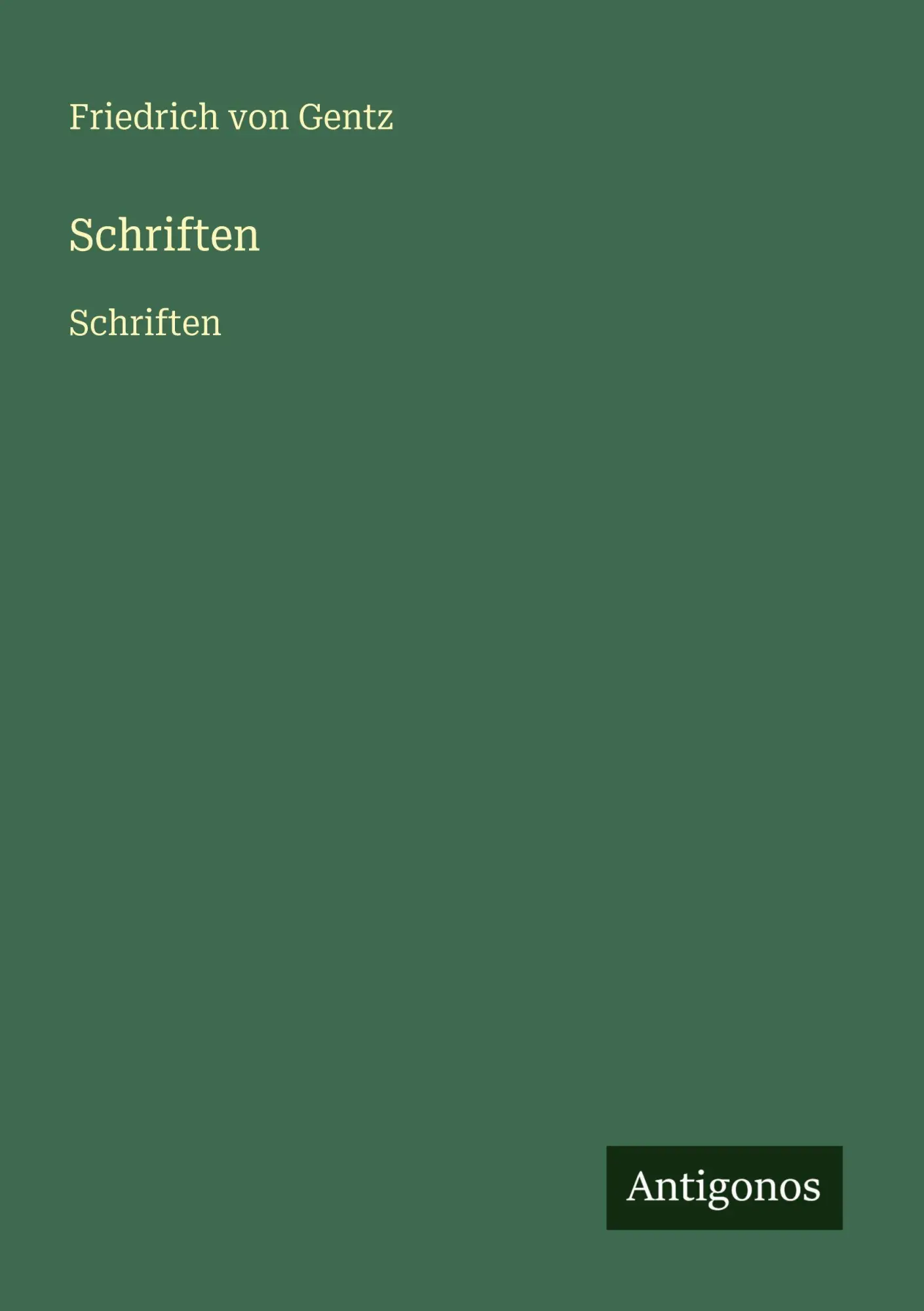 Cover: 9783563739655 | Schriften | Schriften | Friedrich Von Gentz | Taschenbuch | Deutsch