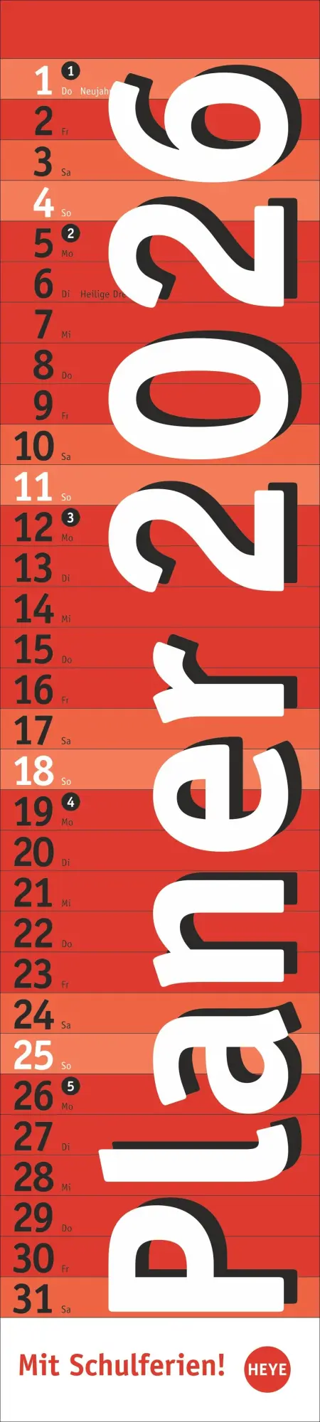 Cover: 9783756409655 | Langplaner, rot 2026 | Heye | Kalender | Bürokalender Heye | 13 S.