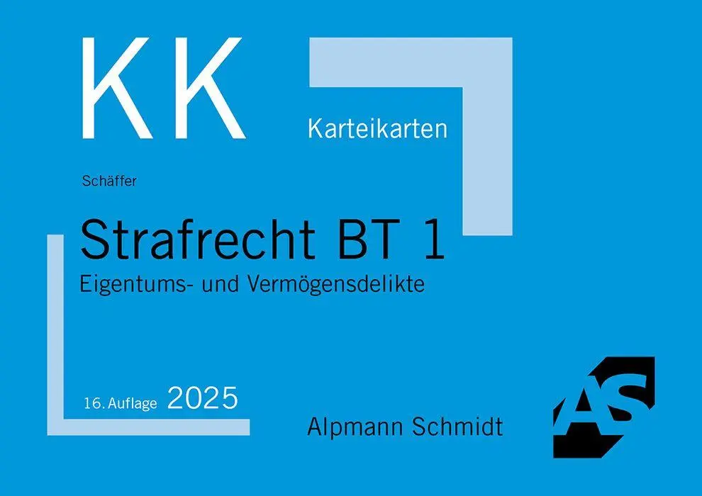 Cover: 9783867529655 | Karteikarten Strafrecht BT 1 | Eigentums- und Vermögensdelikte | Box