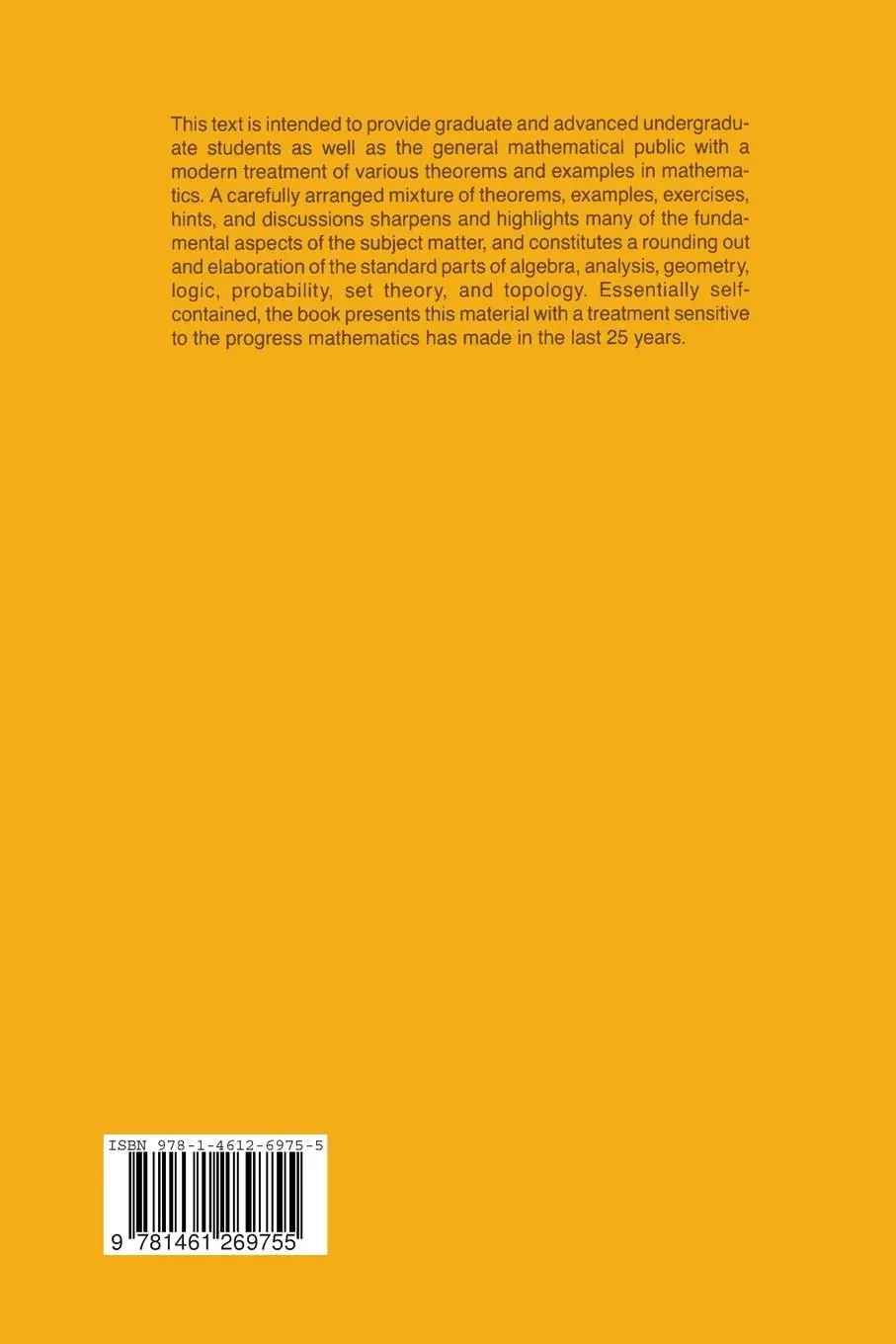Rückseite: 9781461269755 | Theorems and Counterexamples in Mathematics | Gelbaum (u. a.) | Buch