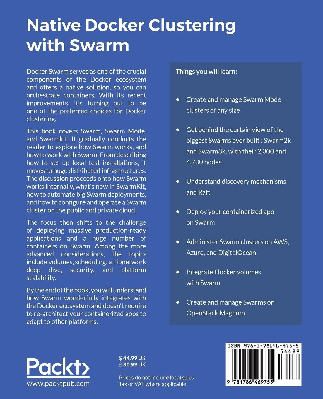 Rückseite: 9781786469755 | Native Docker Clustering with Swarm | Fabrizio Soppelsa (u. a.) | Buch