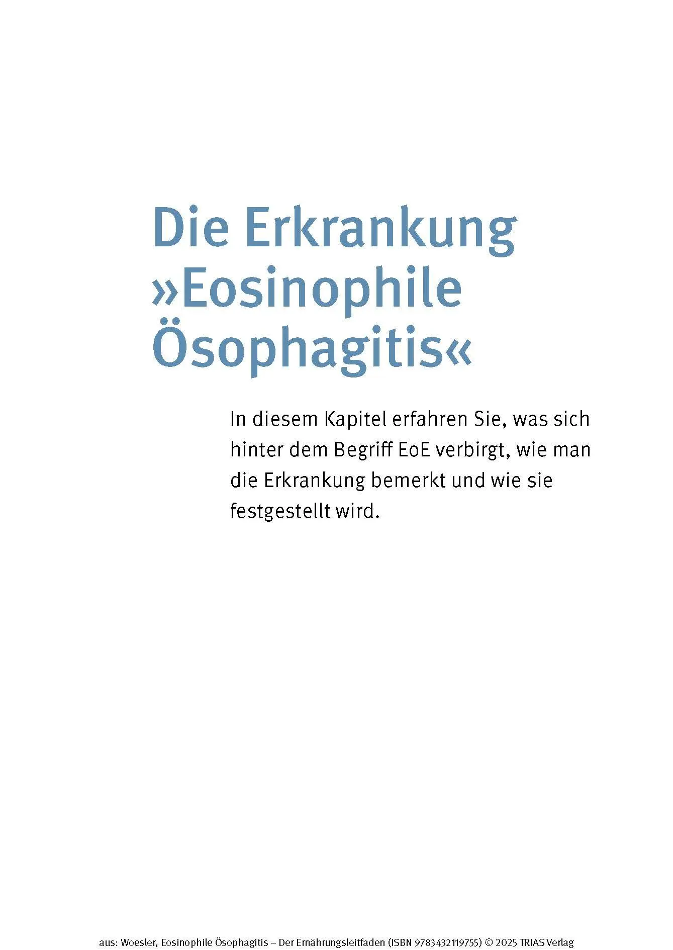 Bild: 9783432119755 | Eosinophile Ösophagitis - Der Ernährungsleitfaden | Woesler (u. a.)