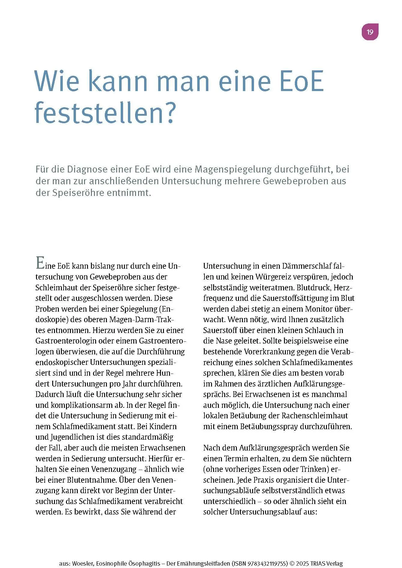 Bild: 9783432119755 | Eosinophile Ösophagitis - Der Ernährungsleitfaden | Woesler (u. a.)