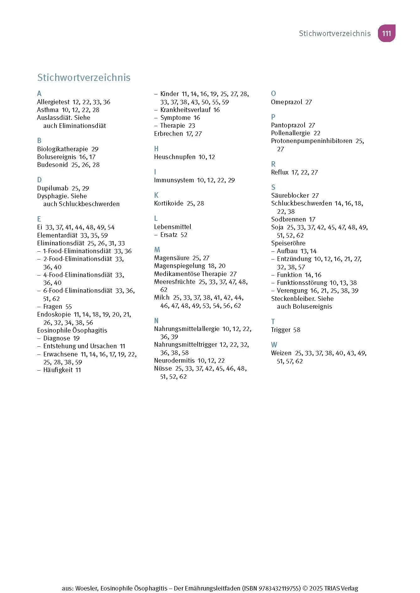 Bild: 9783432119755 | Eosinophile Ösophagitis - Der Ernährungsleitfaden | Woesler (u. a.)