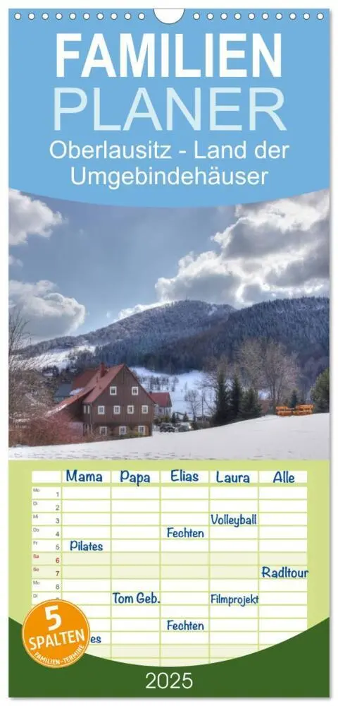Cover: 9783457109755 | Familienplaner 2025 - Oberlausitz - Land der Umgebindehäuser mit 5...