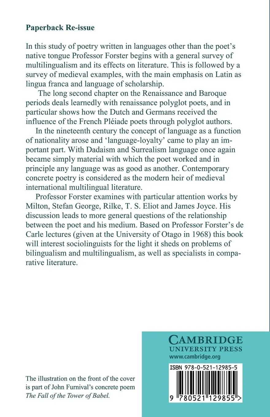 Rückseite: 9780521129855 | The Poets Tongues | Leonard Forster | Taschenbuch | Englisch | 2009