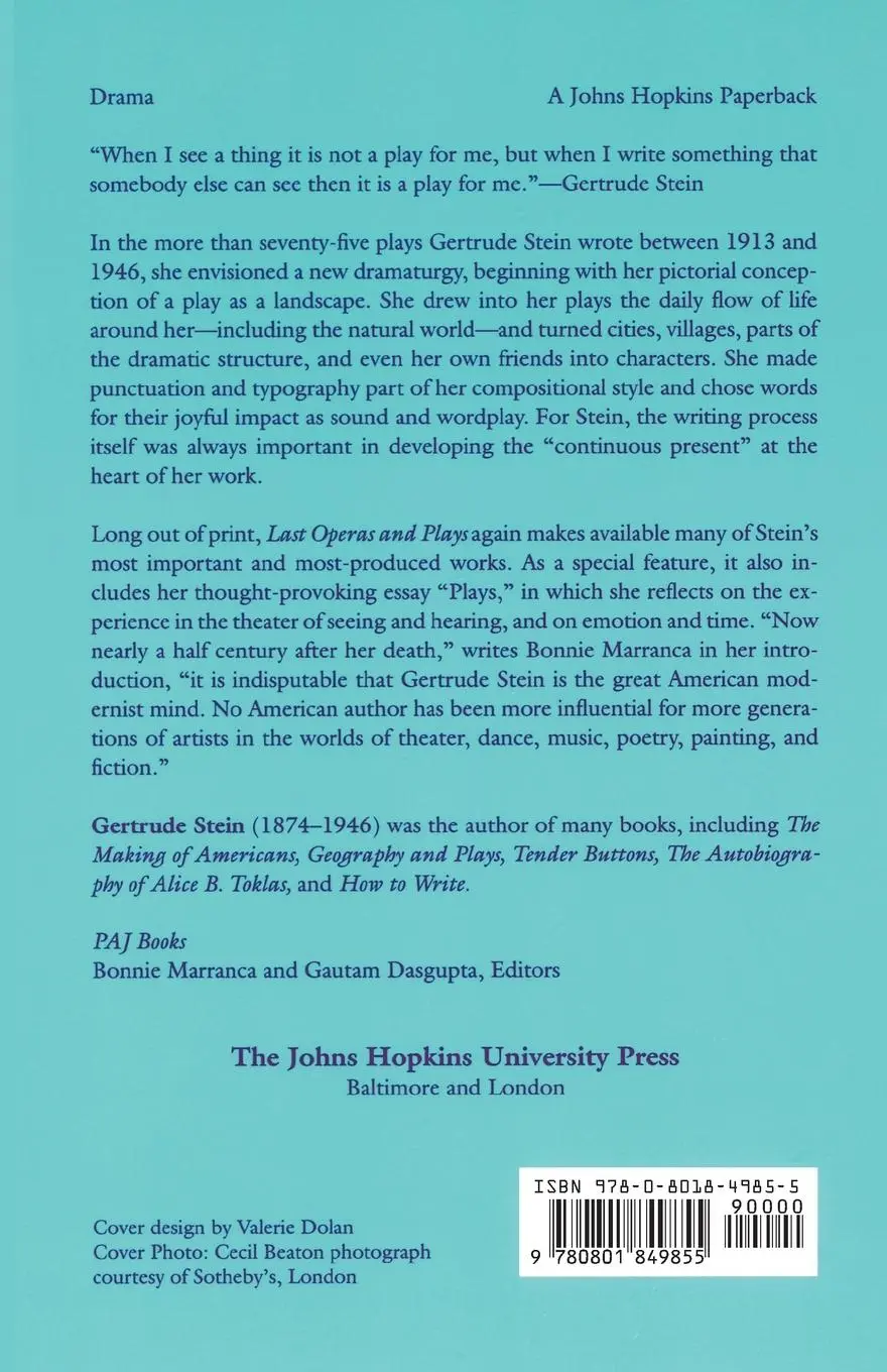 Rückseite: 9780801849855 | Last Operas and Plays (Revised) | Gertrude Stein (u. a.) | Taschenbuch