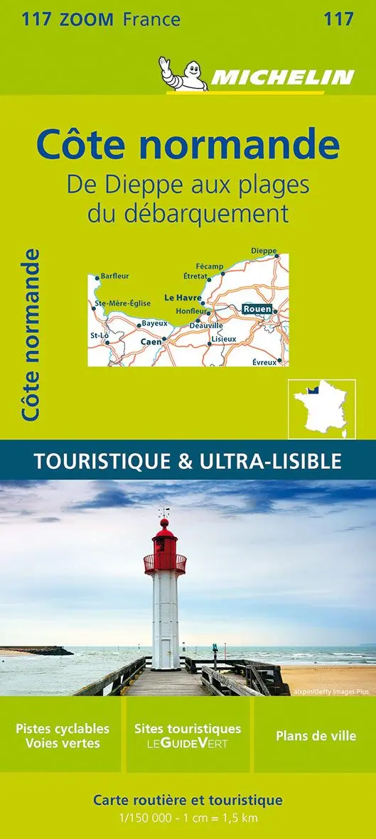 Cover: 9782067209855 | Normandy Coast - Zoom Map 117 | Straßen- und Tourismuskarte 1:150.000