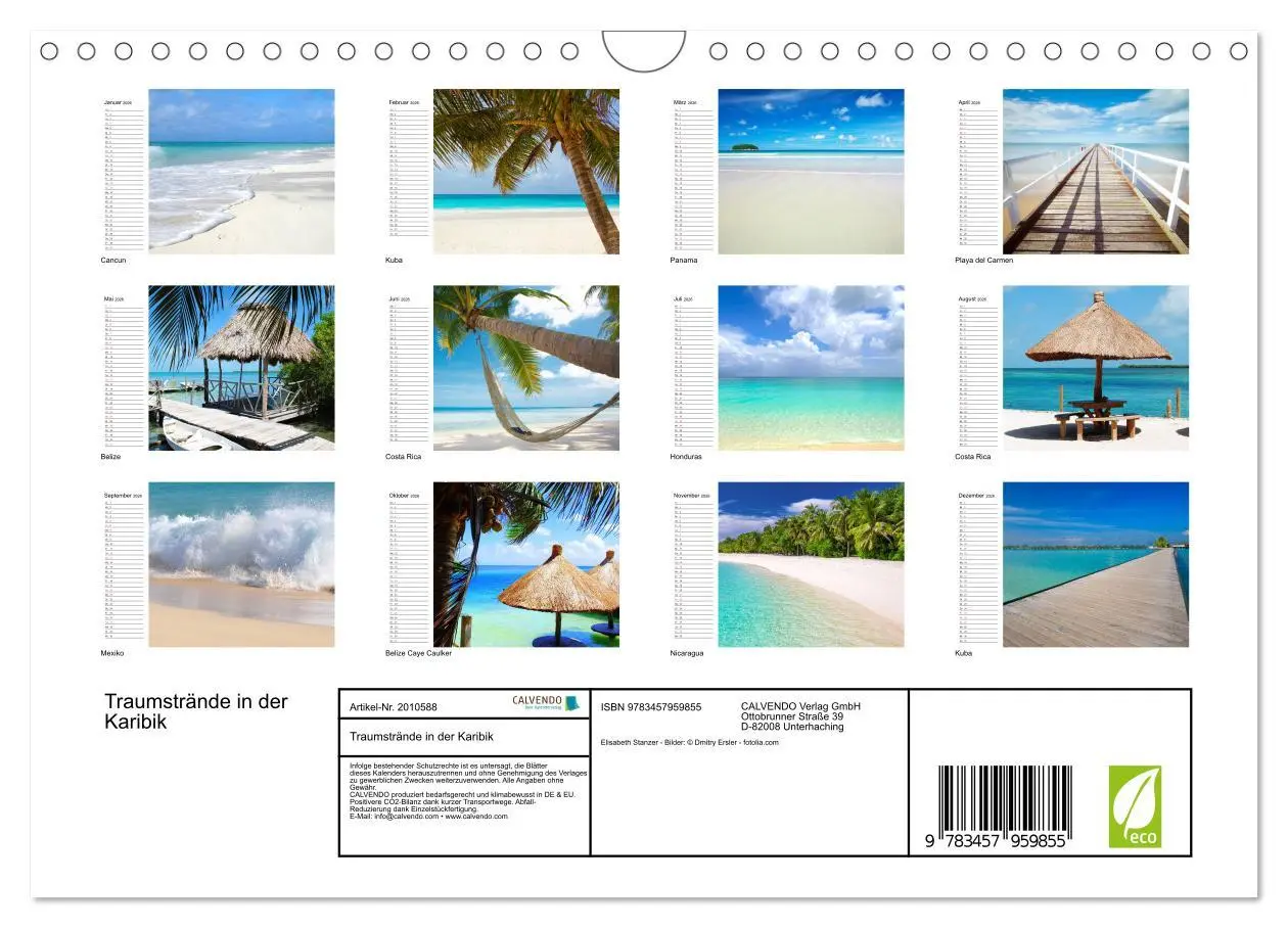 Bild: 9783457959855 | Traumstrände in der Karibik (Wandkalender 2026 DIN A4 quer),...