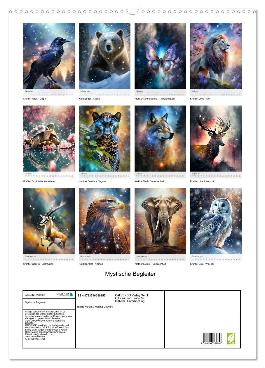 Bild: 9783516289855 | Mystische Begleiter (Wandkalender 2026 DIN A2 hoch), CALVENDO...