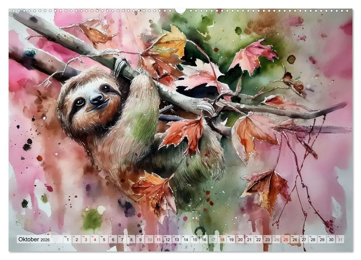 Bild: 9783516739855 | Faultiere, ein Leben in Zeitlupe (hochwertiger Premium Wandkalender...