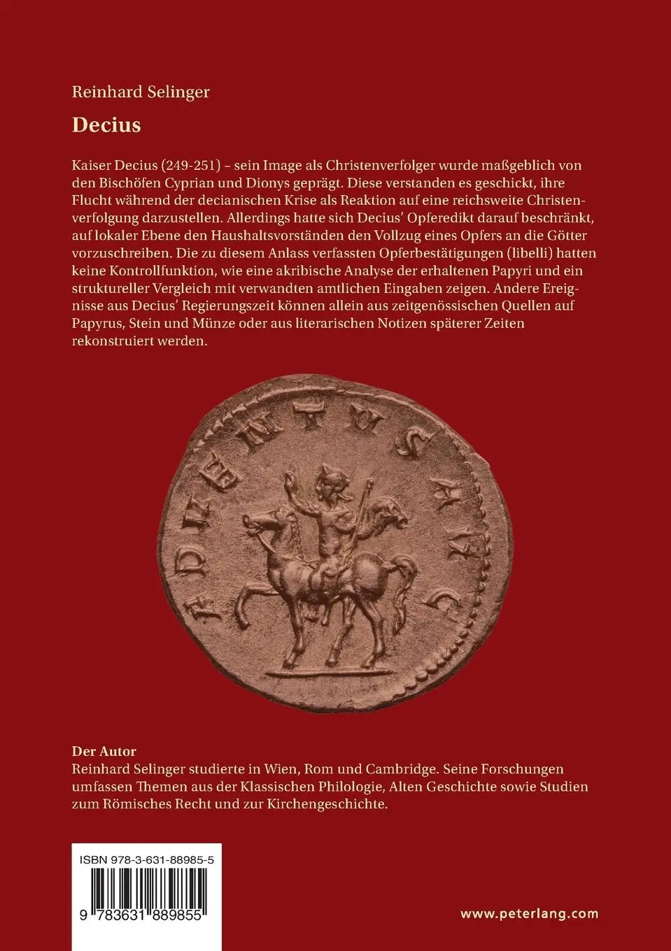 Rückseite: 9783631889855 | Decius | Ein römischer Kaiser zwischen Tradition und Restauration