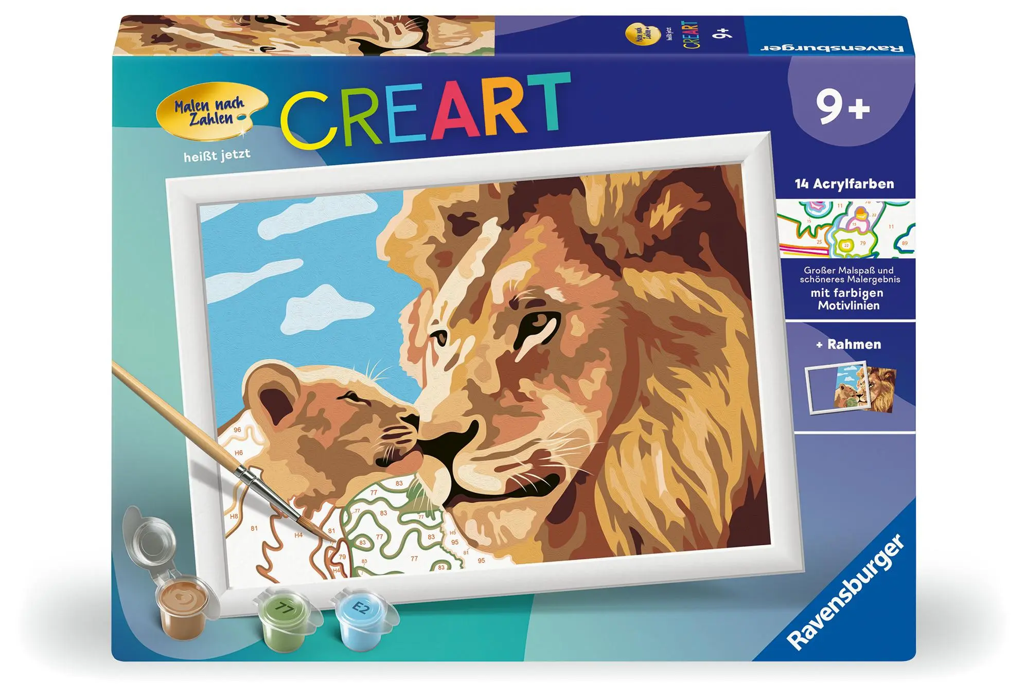 Cover: 4005556239955 | CreArt, Malen nach Zahlen Kinder - Löwe mit Baby | Spiel | Deutsch
