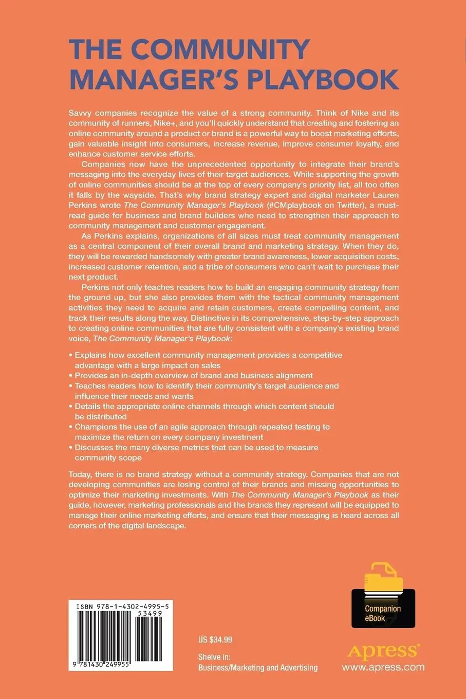 Rückseite: 9781430249955 | The Community Manager's Playbook | Lauren Perkins | Taschenbuch | xii