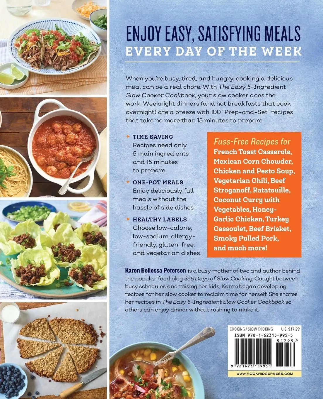 Rückseite: 9781623159955 | The Easy 5-Ingredient Slow Cooker Cookbook | Karen Bellessa Petersen