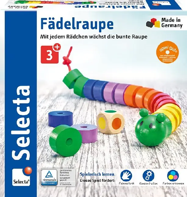 Cover: 4060848630056 | Fädelraupe (Kinderspiel) | Rene Dalucas | Spiel | In Spielebox | 63005