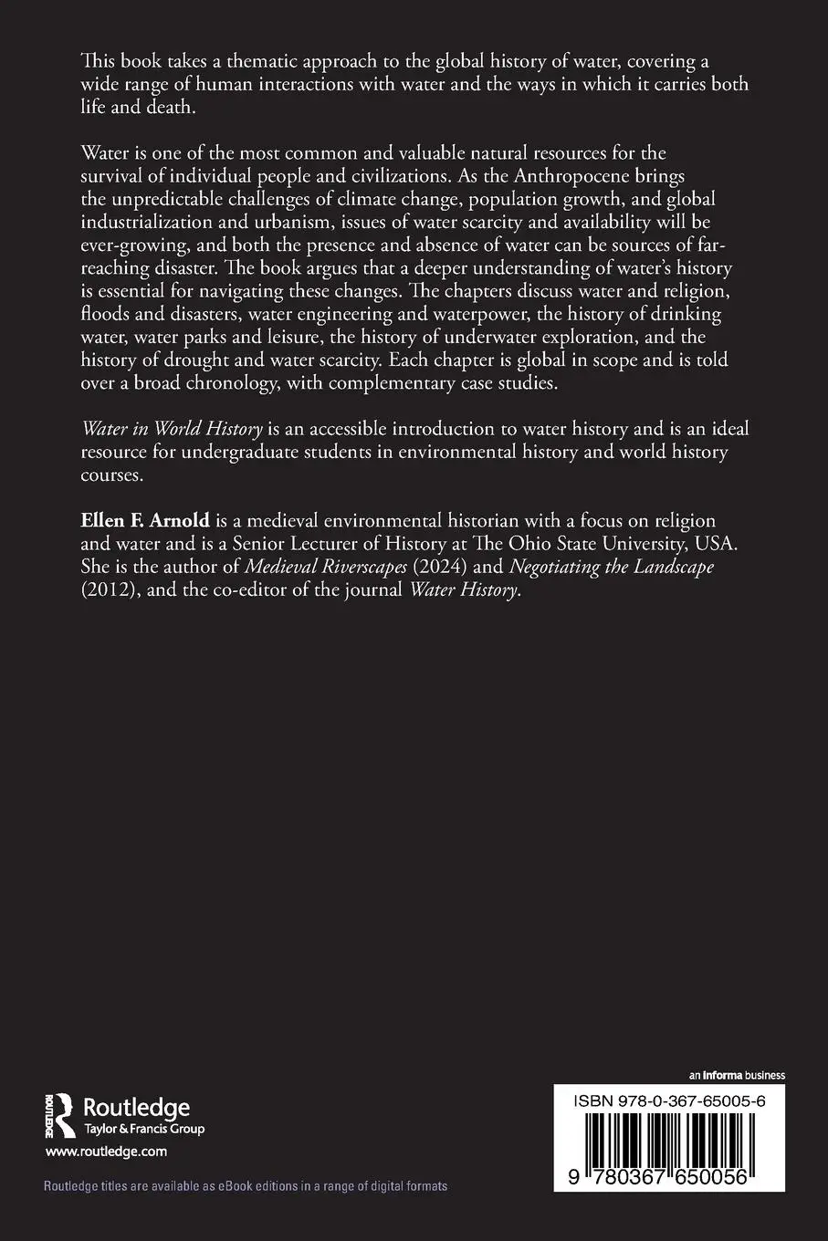 Rückseite: 9780367650056 | Water in World History | Ellen F. Arnold | Taschenbuch | Englisch