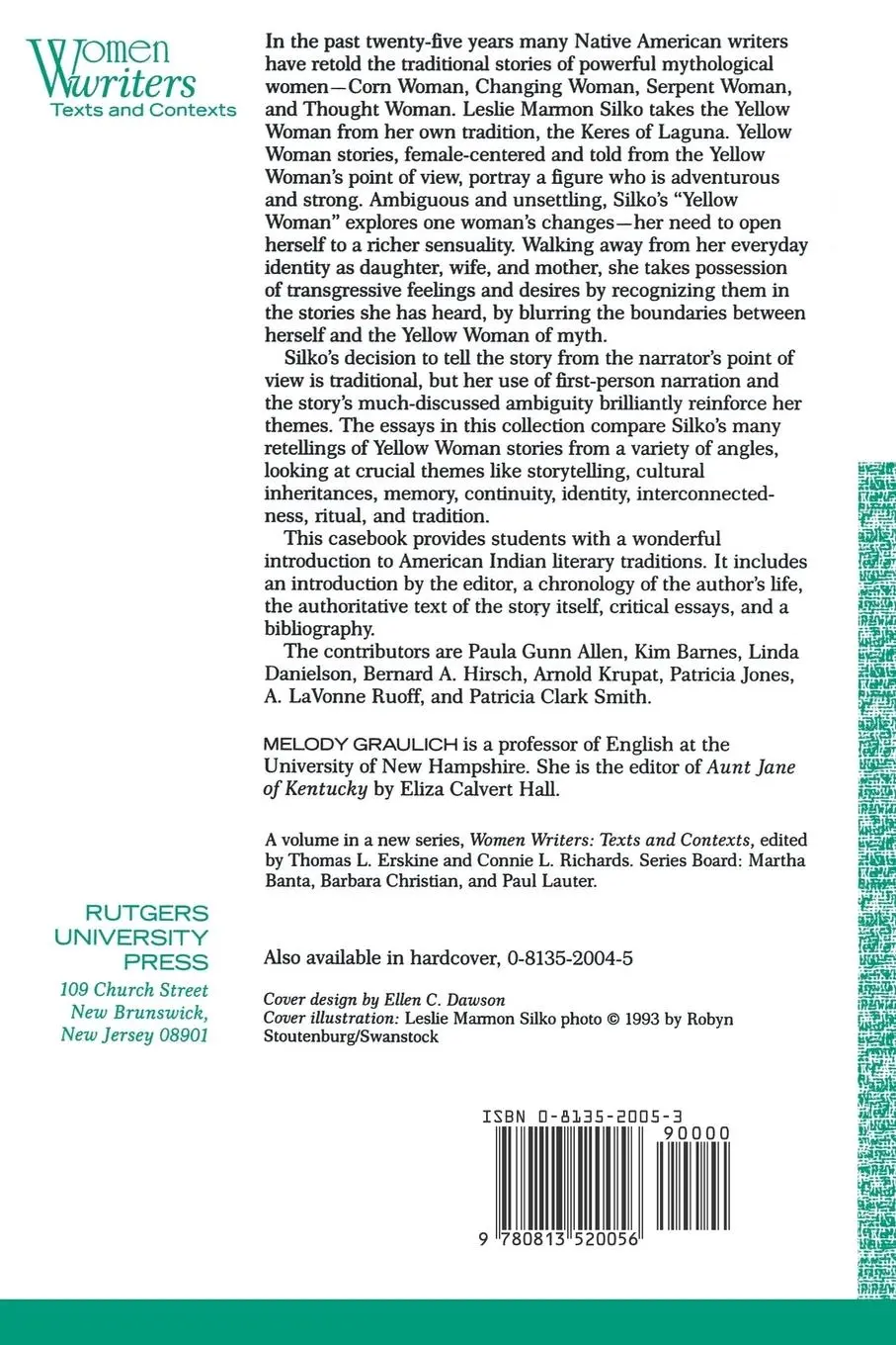 Rückseite: 9780813520056 | 'Yellow Woman' | Leslie Marmon Silko | Melody Graulich | Taschenbuch