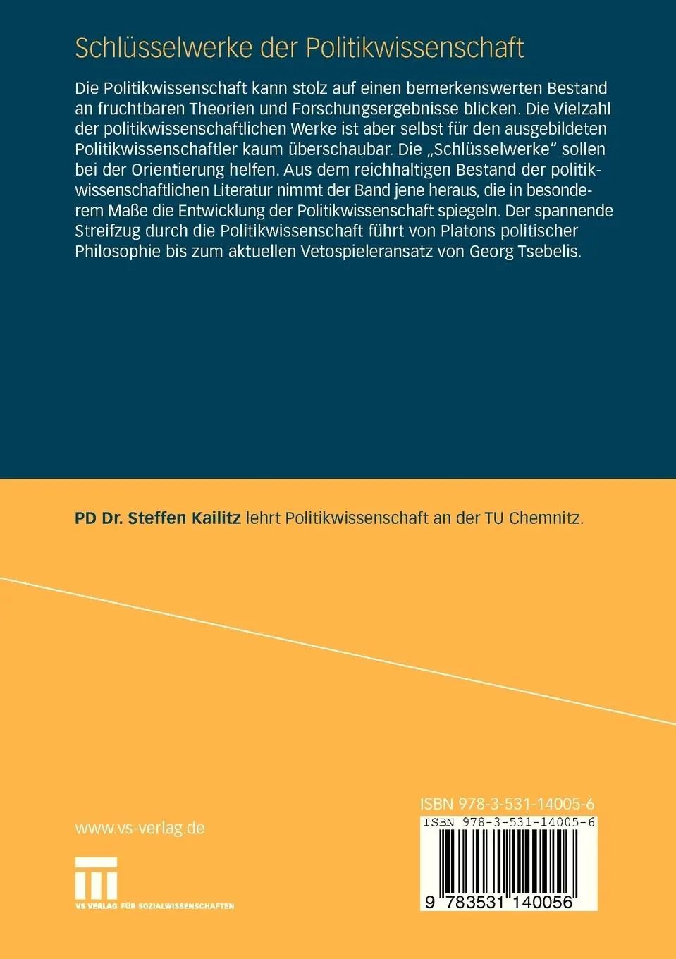 Rückseite: 9783531140056 | Schlüsselwerke der Politikwissenschaft | Steffen Kailitz | Taschenbuch
