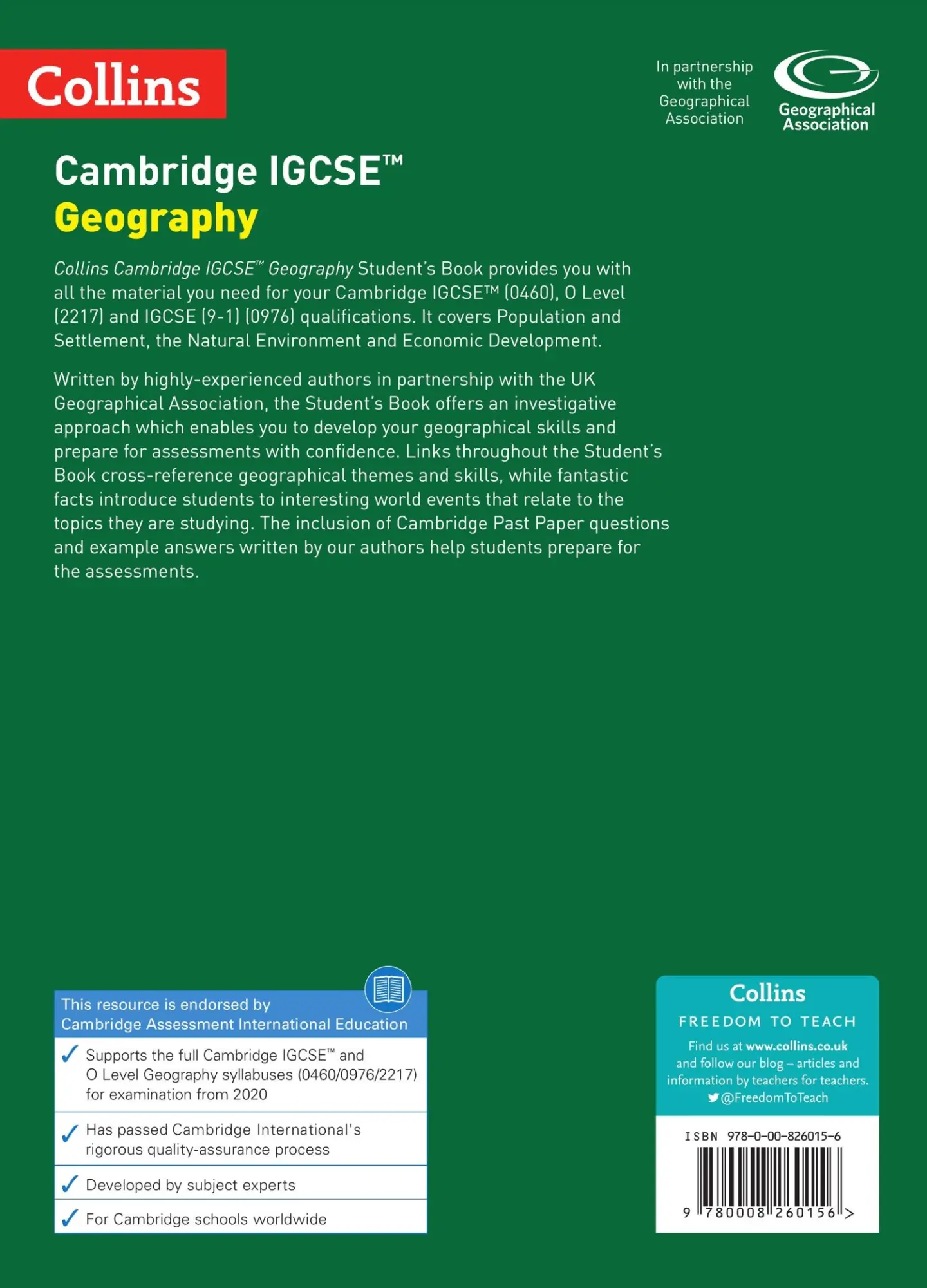 Rückseite: 9780008260156 | Cambridge Igcse(tm) Geography Student's Book | John Belfield (u. a.)