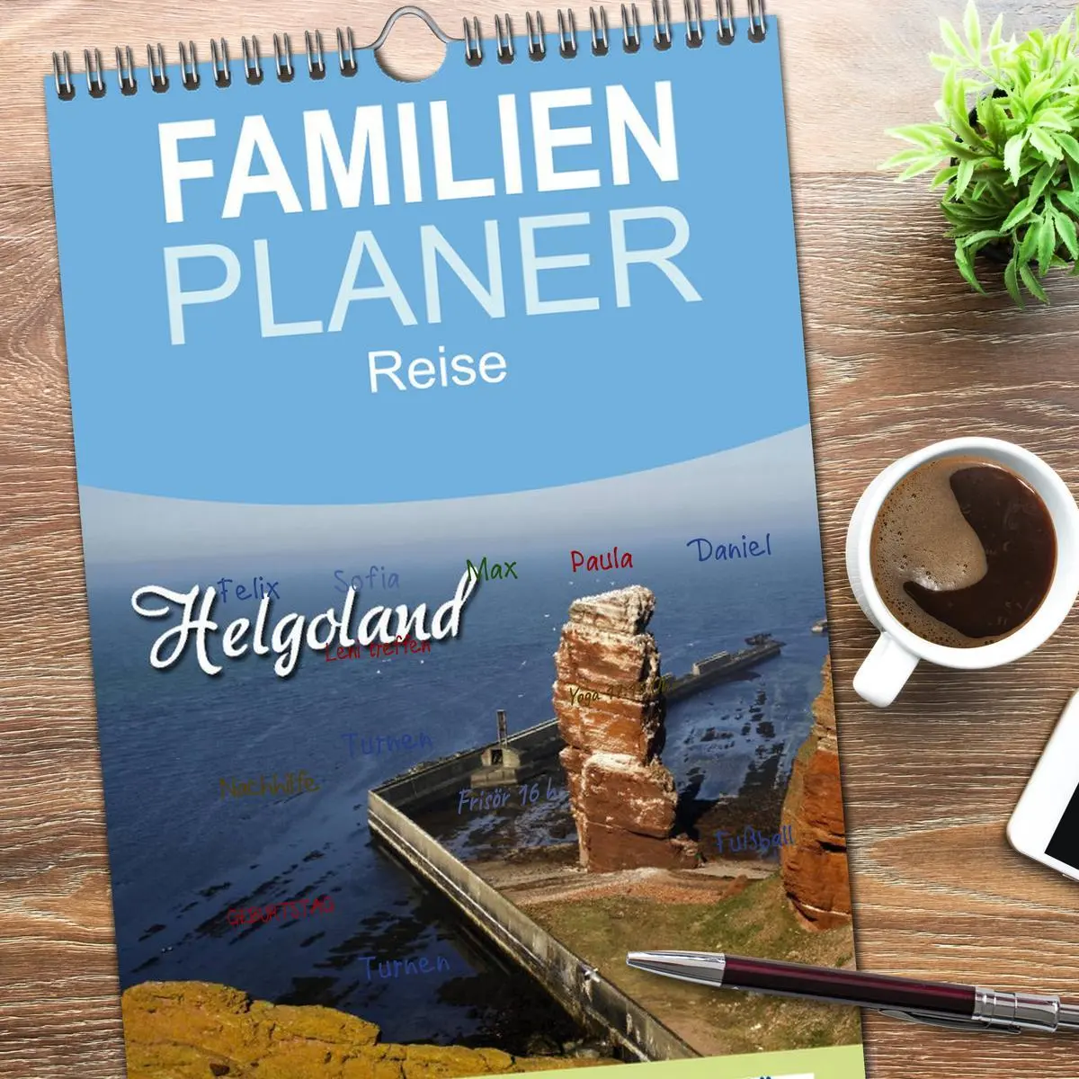 Bild: 9783516520156 | Familienplaner 2026 - Helgoland mit 5 Spalten (Wandkalender, 21 x...
