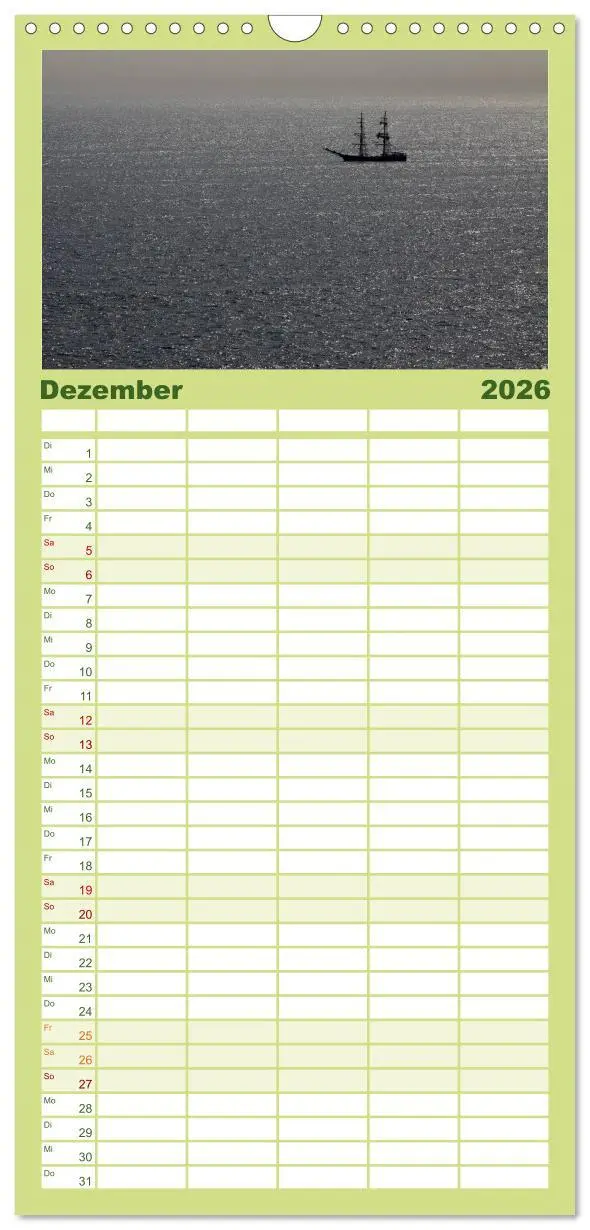 Bild: 9783516520156 | Familienplaner 2026 - Helgoland mit 5 Spalten (Wandkalender, 21 x...