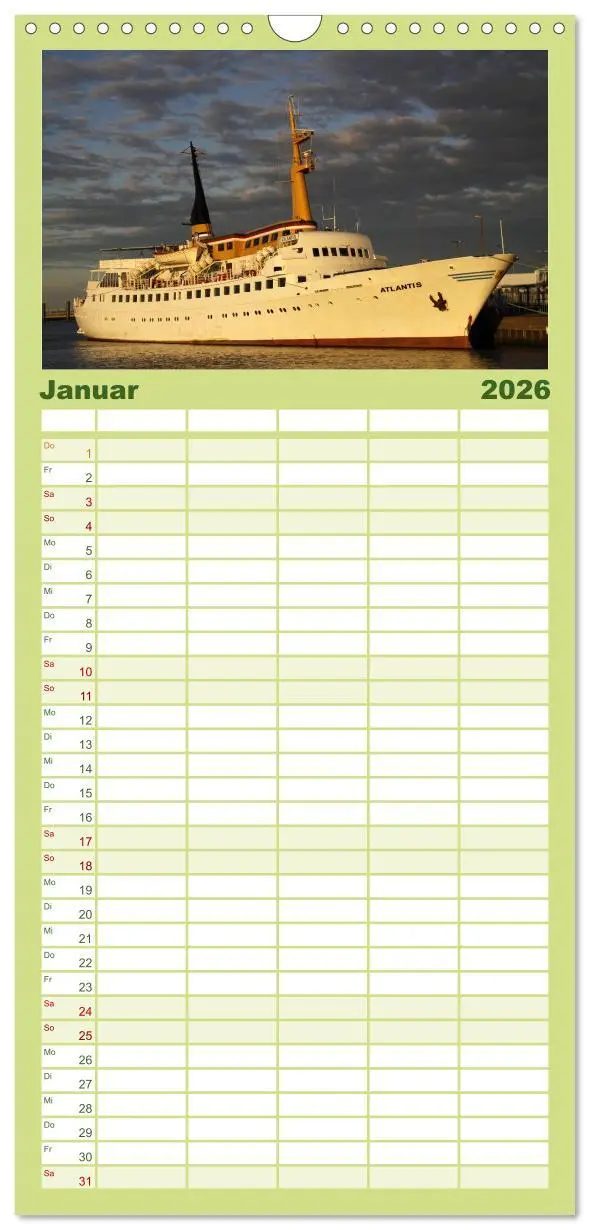 Bild: 9783516520156 | Familienplaner 2026 - Helgoland mit 5 Spalten (Wandkalender, 21 x...