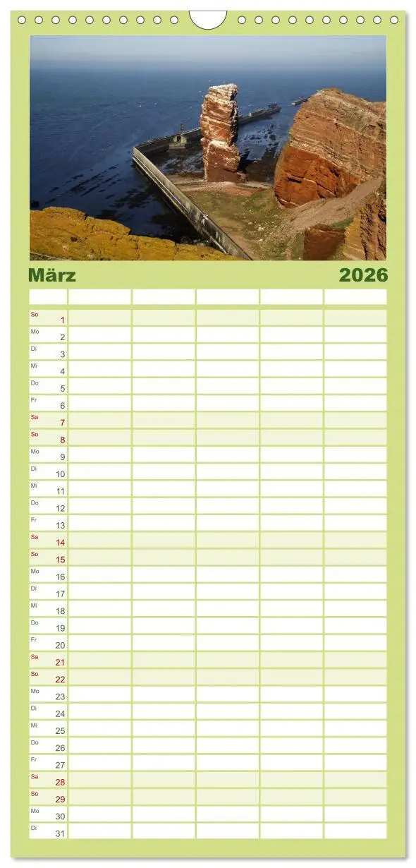 Bild: 9783516520156 | Familienplaner 2026 - Helgoland mit 5 Spalten (Wandkalender, 21 x...