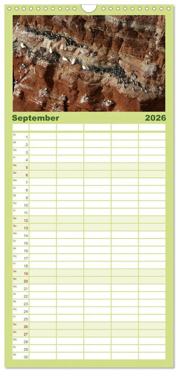 Bild: 9783516520156 | Familienplaner 2026 - Helgoland mit 5 Spalten (Wandkalender, 21 x...
