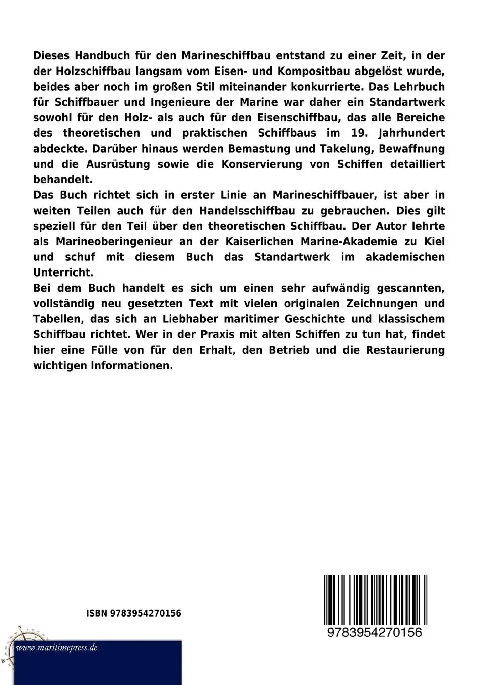 Rückseite: 9783954270156 | Leitfaden für den Unterricht im Schiffbau an den Lehranstalten der...