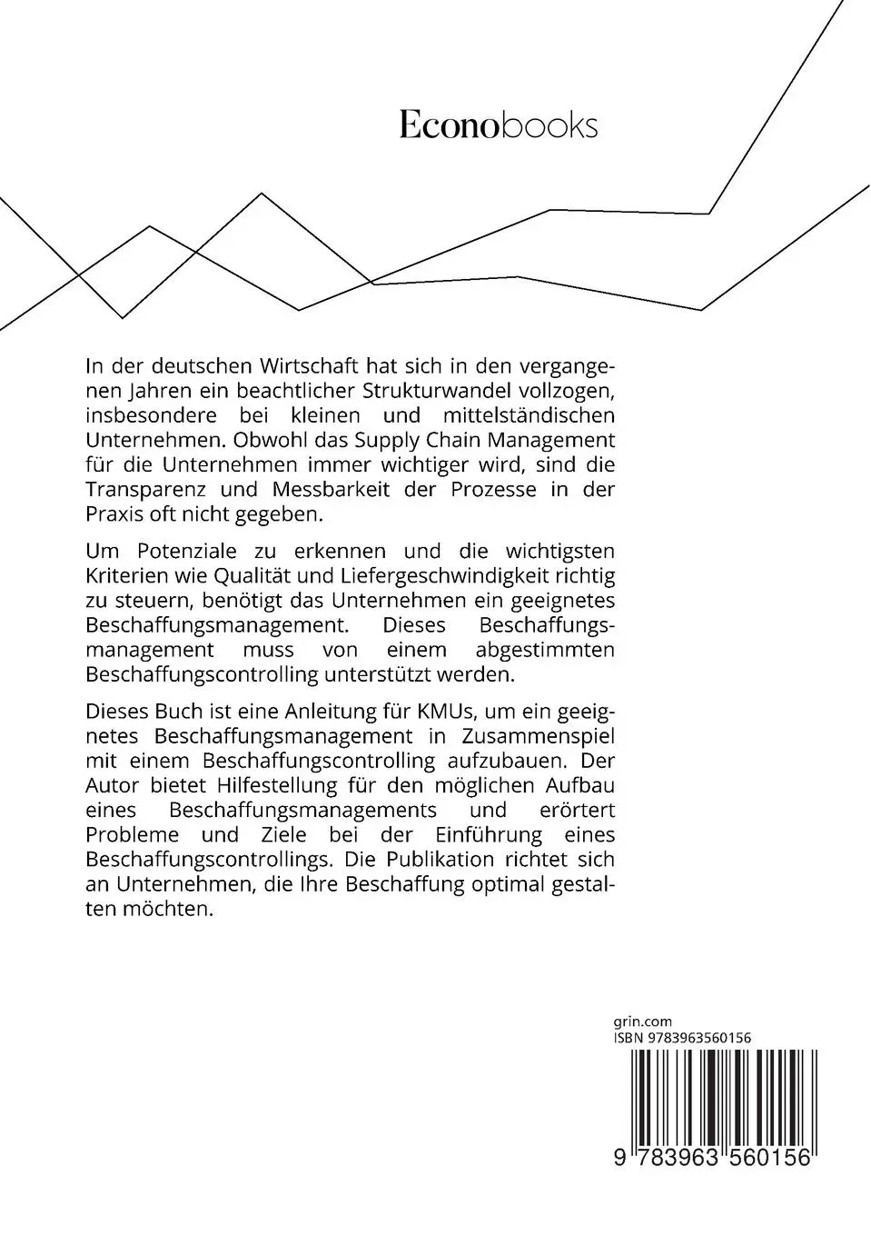 Rückseite: 9783963560156 | Der Aufbau von Beschaffungsmanagement und Beschaffungscontrolling