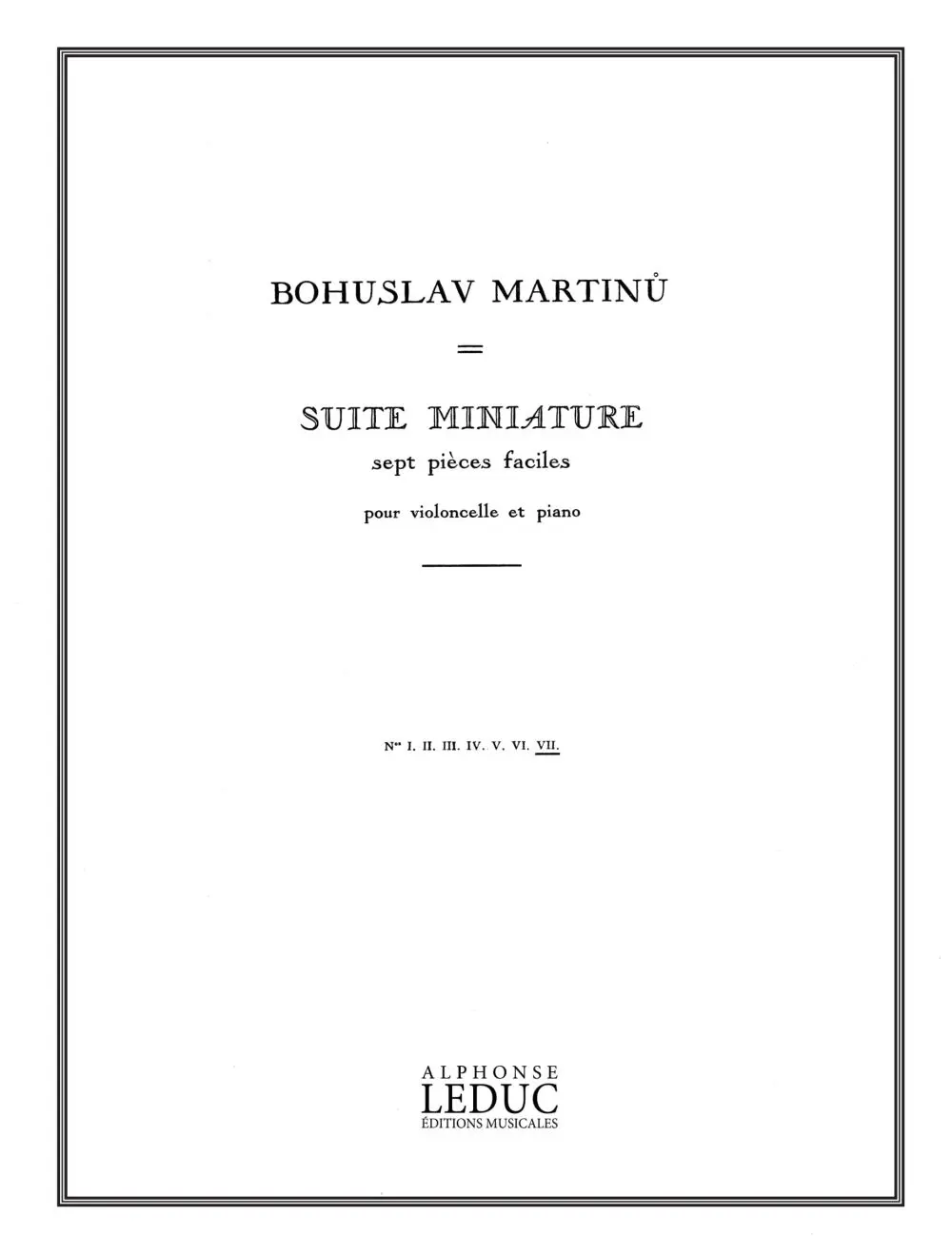 Cover: 9790046180156 | Bohuslav Martinu: Suite miniature H192, No.7 | Bohuslav Martinu