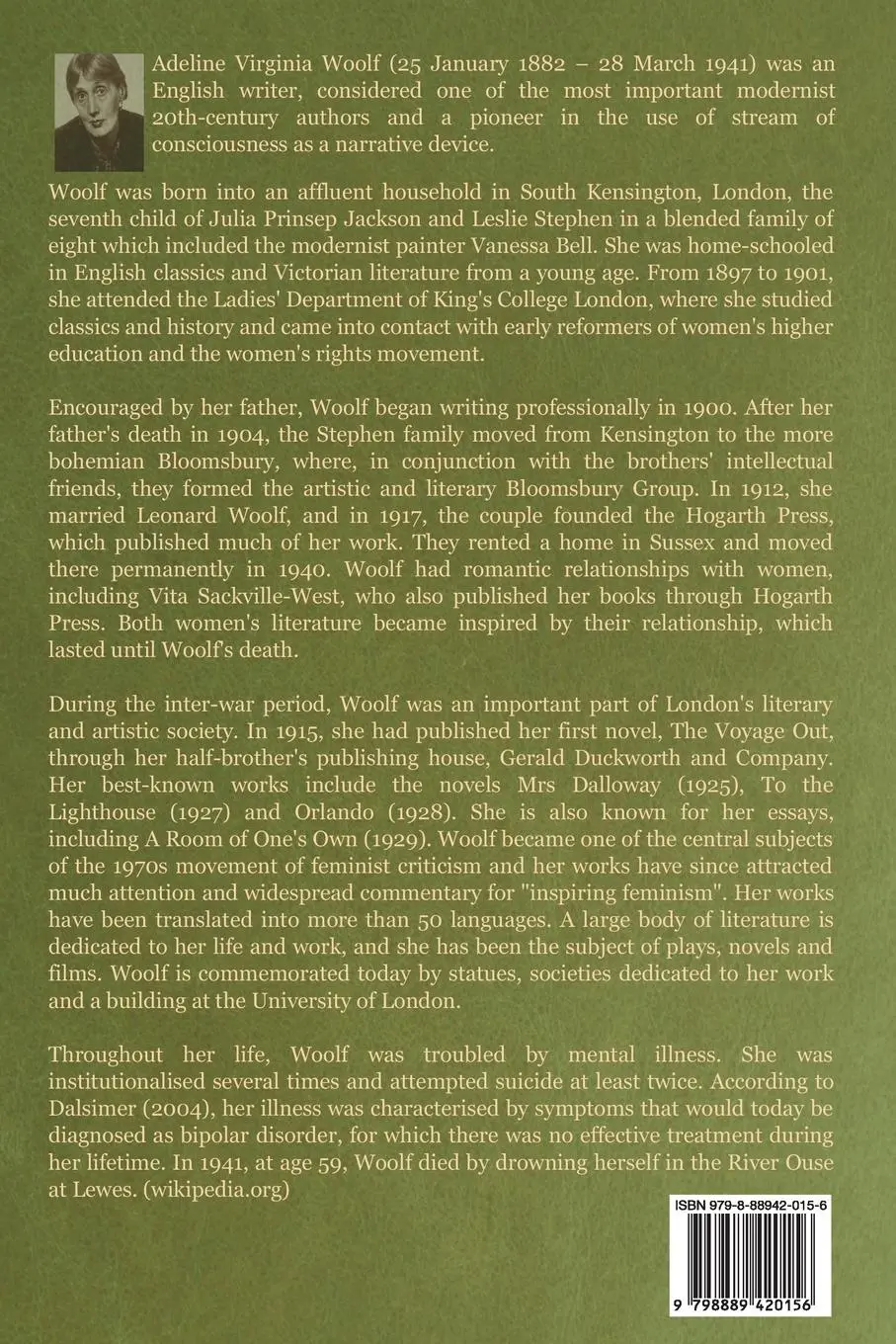 Rückseite: 9798889420156 | Mrs. Dalloway | Virginia Woolf | Taschenbuch | Kartoniert / Broschiert