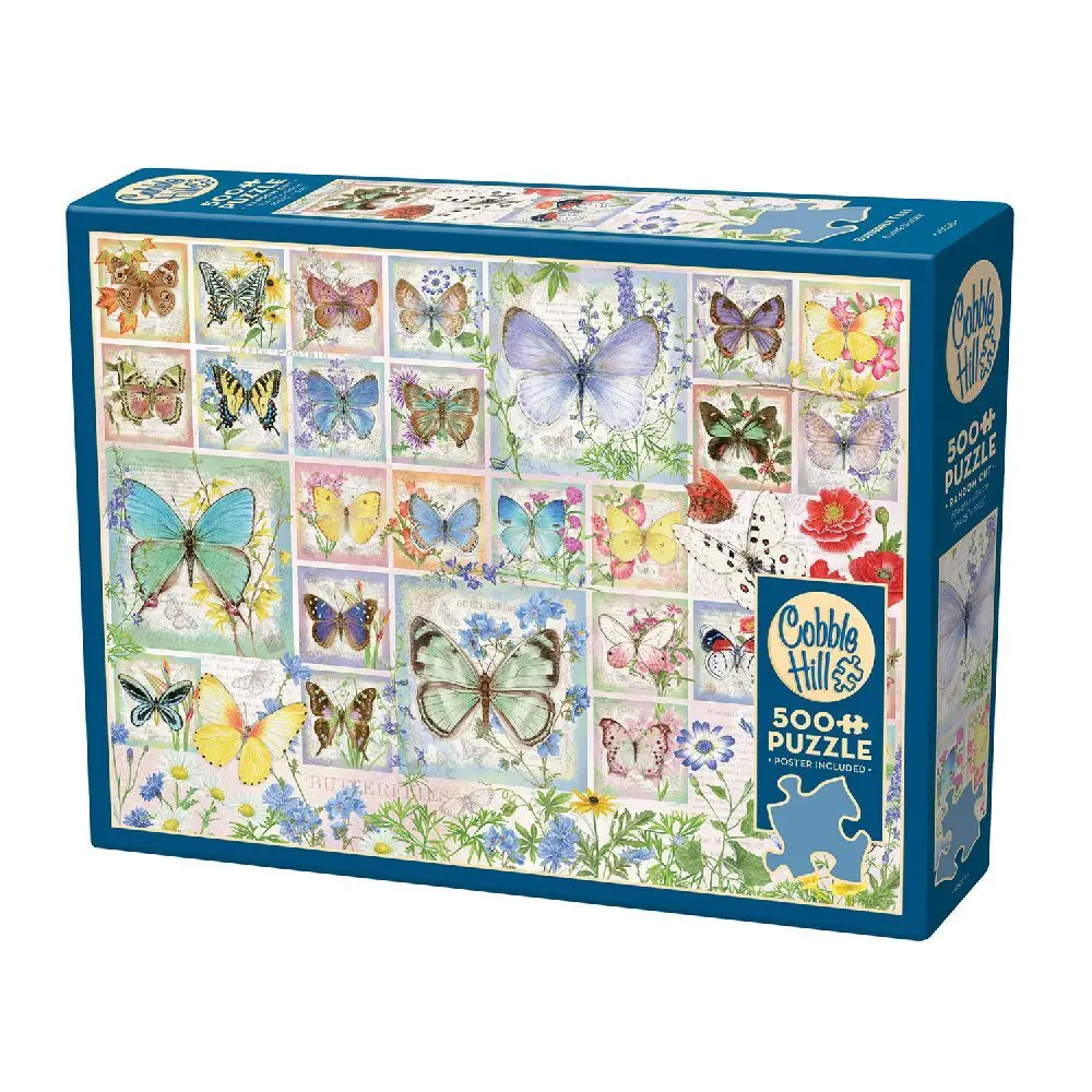 Cover: 625012450256 | Cobble Hill Collage mit Schmetterlingen 500 Teile | Spiel | 3845025
