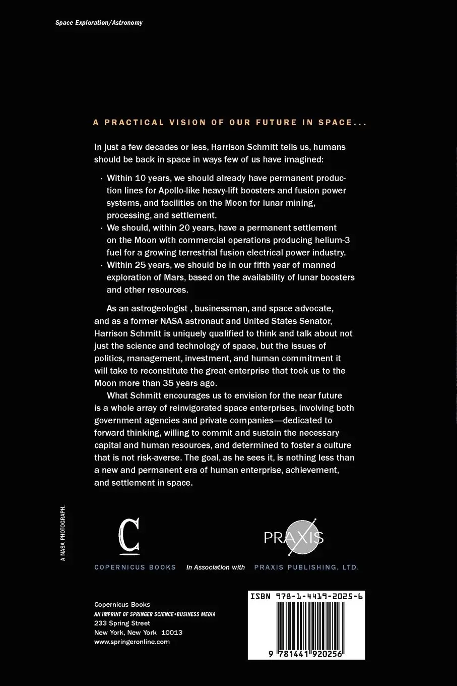 Rückseite: 9781441920256 | Return to the Moon | Harrison Schmitt | Taschenbuch | xvi | Englisch