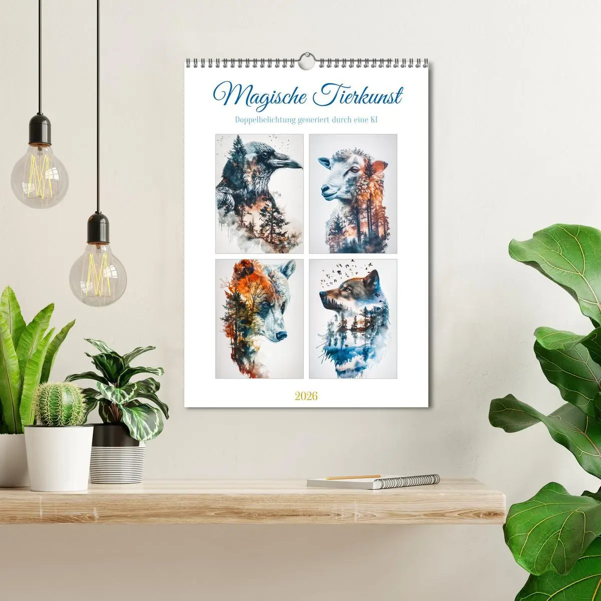 Bild: 9783457280256 | Magische Tierkunst (Wandkalender 2026 DIN A3 hoch), CALVENDO...