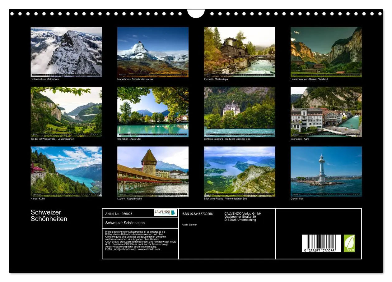 Bild: 9783457730256 | Schweizer Schönheiten (Wandkalender 2026 DIN A3 quer), CALVENDO...