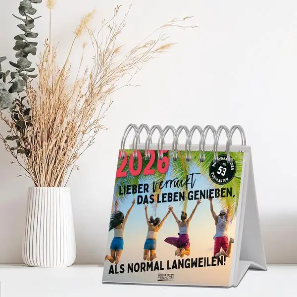 Bild: 9783731890256 | Lieber verrückt das Leben genießen 2026 | Verlag Korsch | Kalender