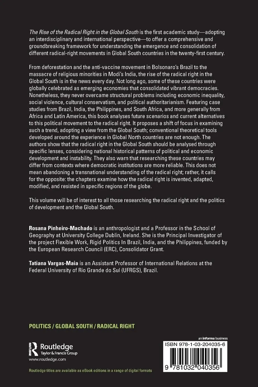 Rückseite: 9781032040356 | The Rise of the Radical Right in the Global South | Taschenbuch | 2023