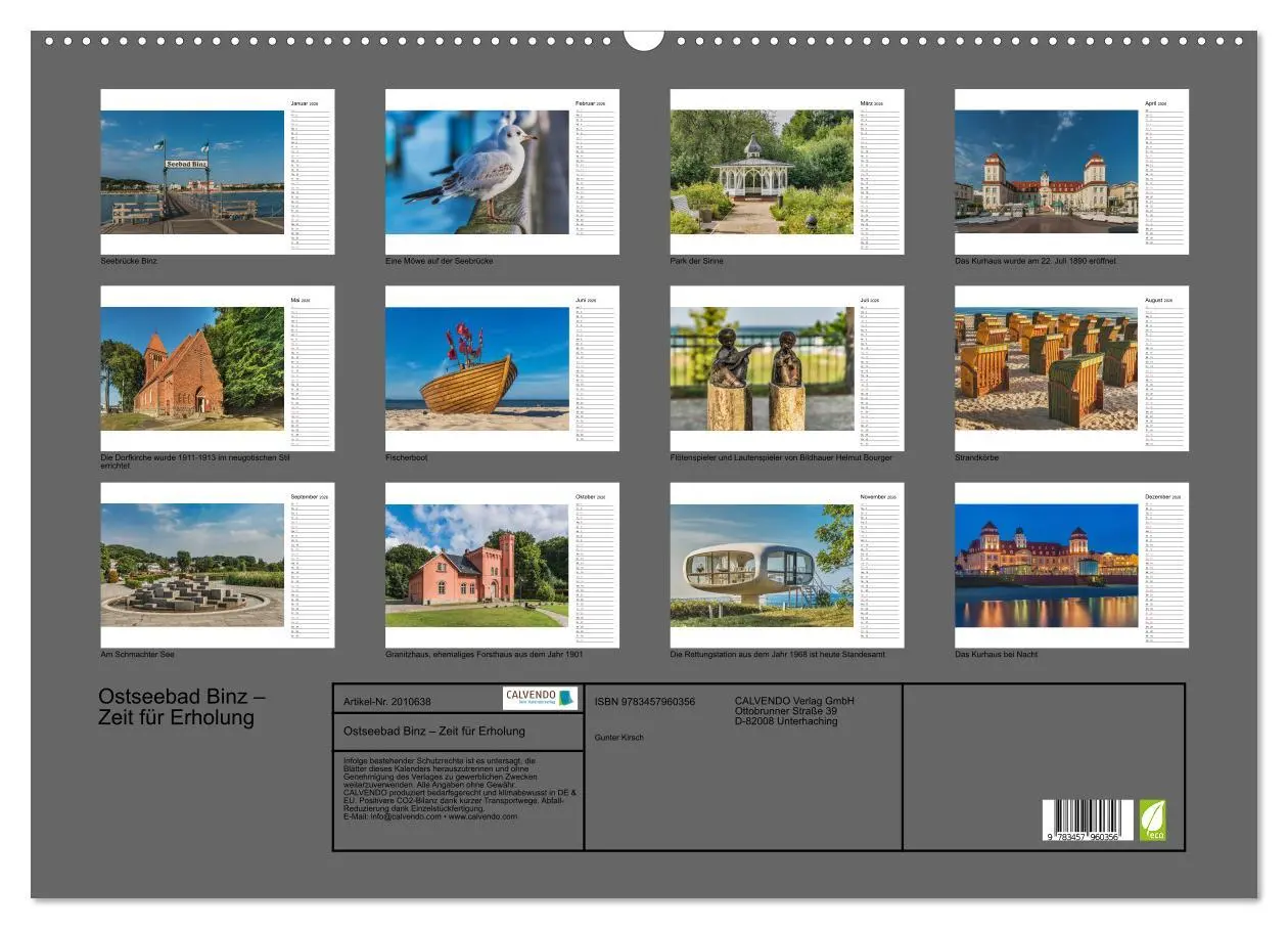 Bild: 9783457960356 | Ostseebad Binz - Zeit für Erholung (Wandkalender 2026 DIN A2 quer),...