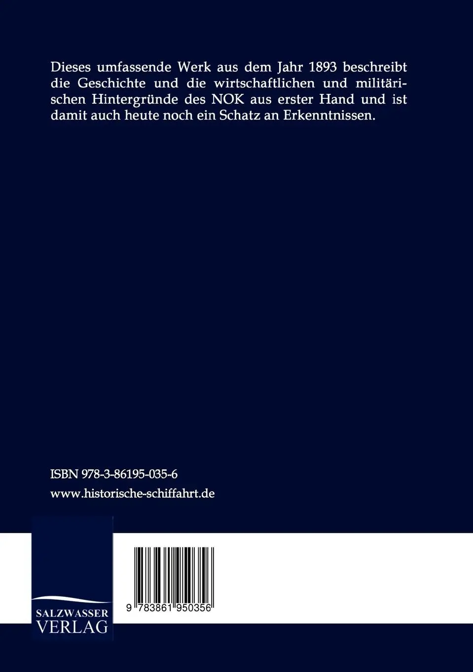 Rückseite: 9783861950356 | Der Nord-Ostsee-Kanal | Entstehungsgeschichte, Bau und Bedeutung