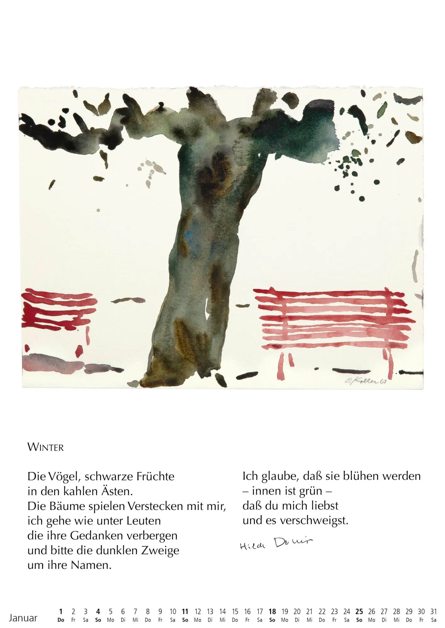 Bild: 9783985490356 | Im Gleichgewicht 2027 | Hilde Domin | Kalender | 14 S. | Deutsch