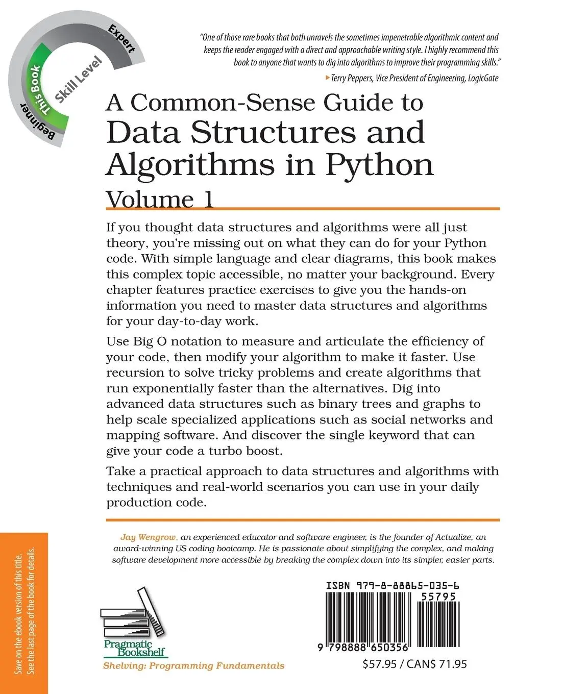 Rückseite: 9798888650356 | A Common-Sense Guide to Data Structures and Algorithms in Python,...