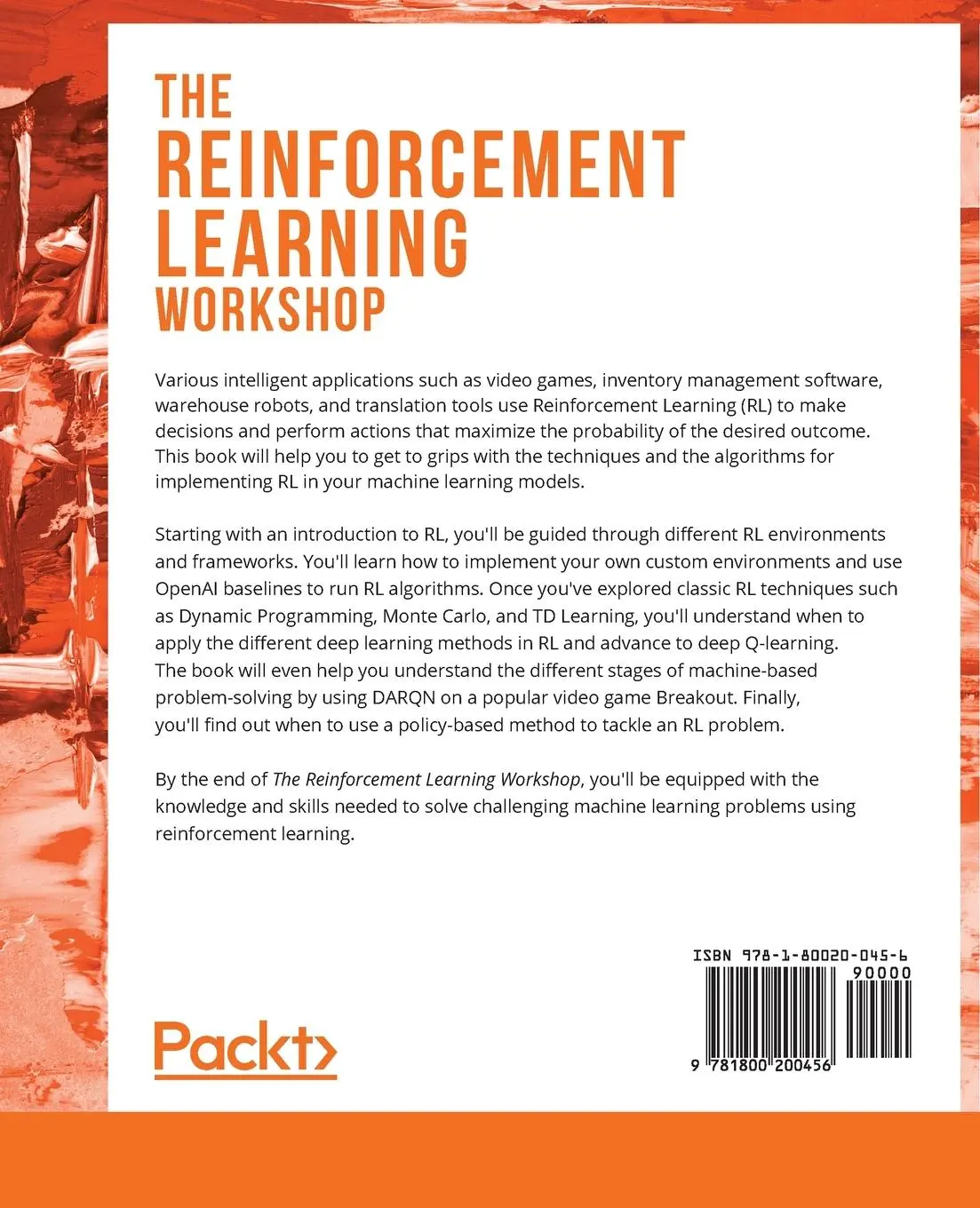 Rückseite: 9781800200456 | The Reinforcement Learning Workshop | Alessandro Palmas (u. a.) | Buch