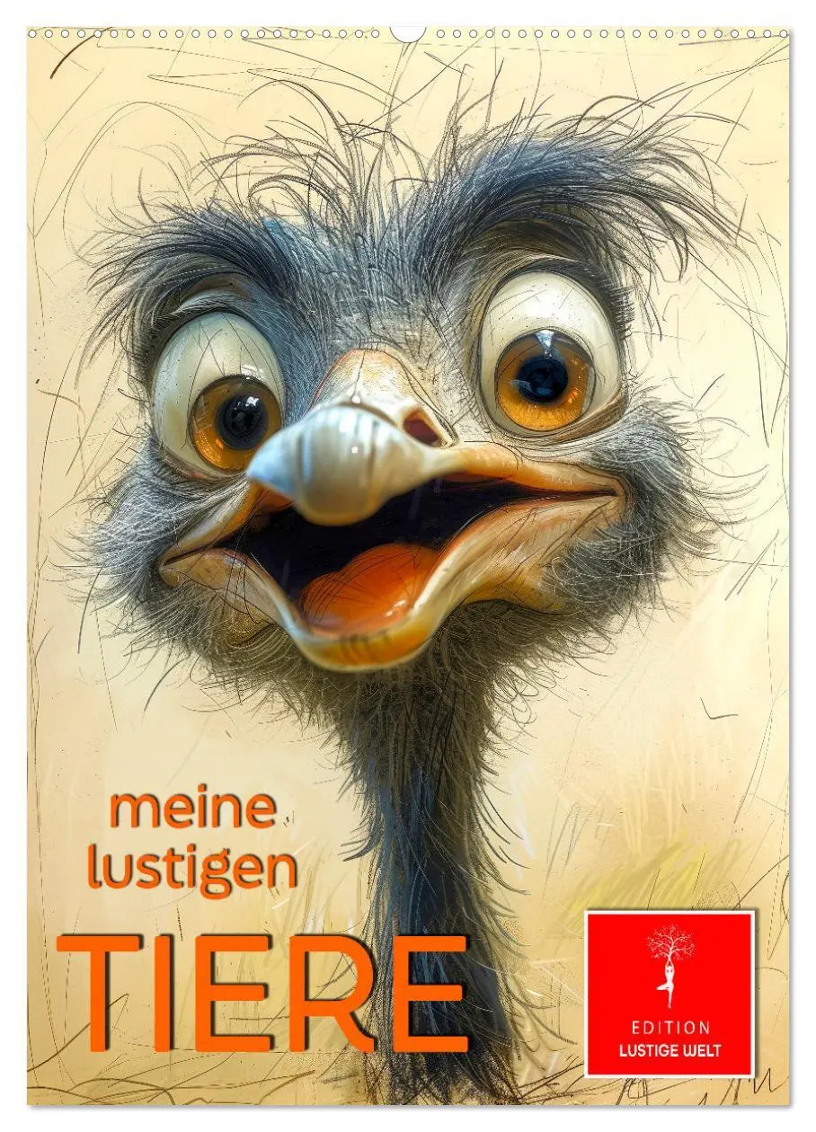 Cover: 9783516280456 | Meine lustigen Tiere (Wandkalender 2026 DIN A2 hoch), CALVENDO...