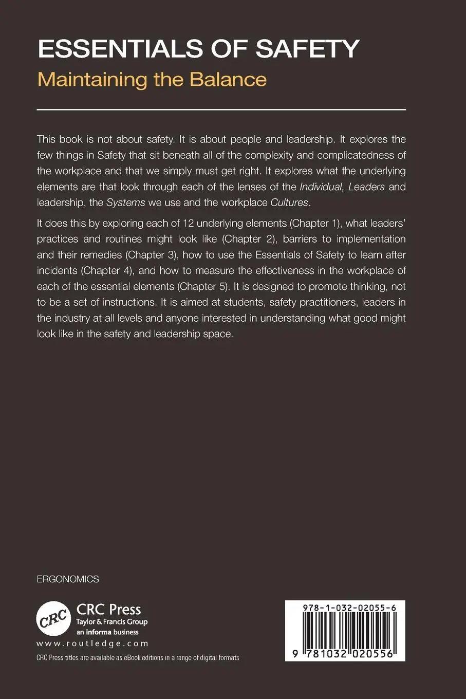 Rückseite: 9781032020556 | Essentials of Safety | Maintaining the Balance | Ian Long | Buch