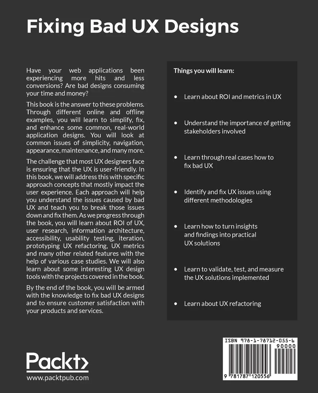 Rückseite: 9781787120556 | Fixing bad UX Designs | Lisandra Maioli | Taschenbuch | Englisch