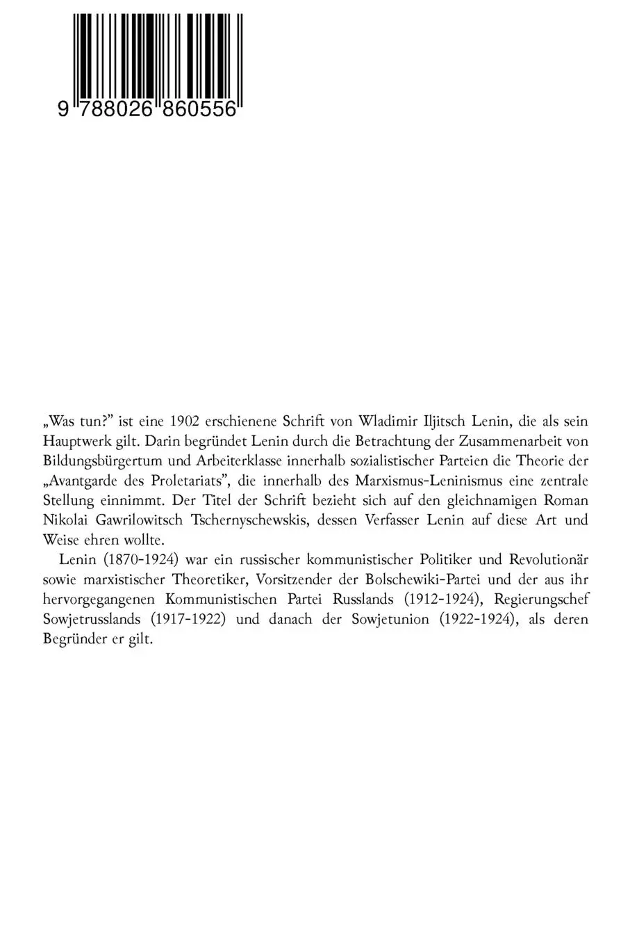 Rückseite: 9788026860556 | Was tun? | Wladimir Iljitsch Lenin | Taschenbuch | Englisch | 2017