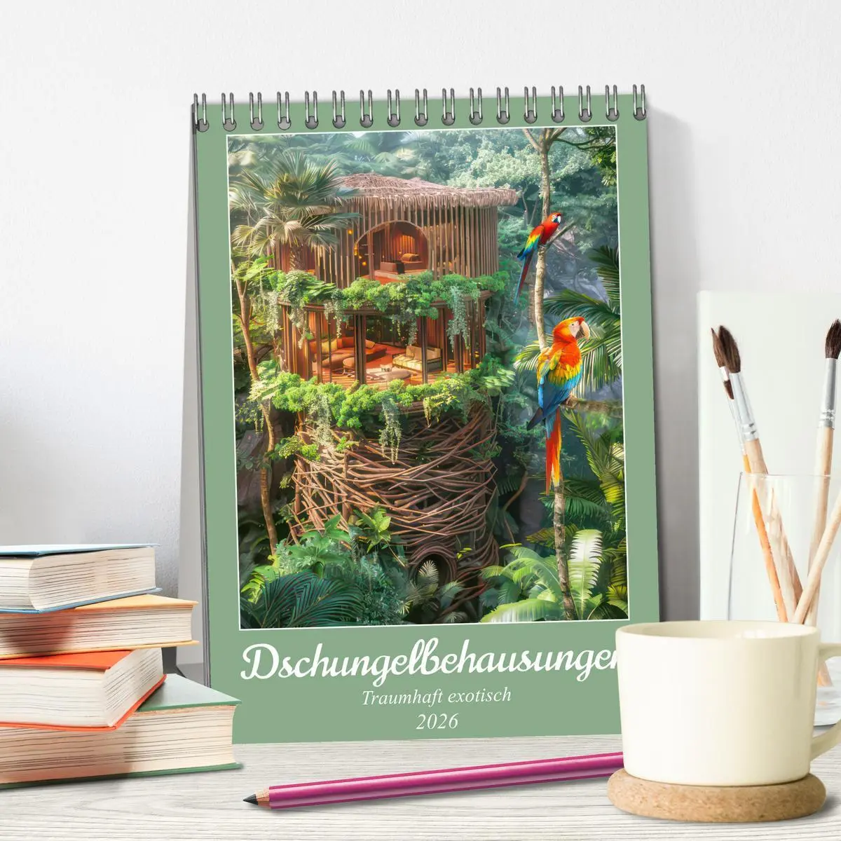 Bild: 9783516260656 | Dschungelbehausungen - Traumhaft exotisch (Tischkalender 2026 DIN...
