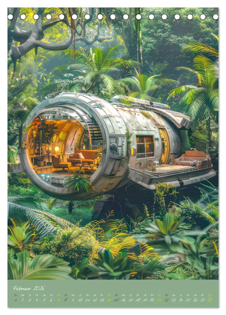 Bild: 9783516260656 | Dschungelbehausungen - Traumhaft exotisch (Tischkalender 2026 DIN...
